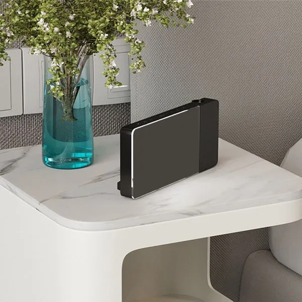 Mesita de noche con almacenamiento abierto Mesita de noche contemporánea para dormitorio Negro Clearhalo