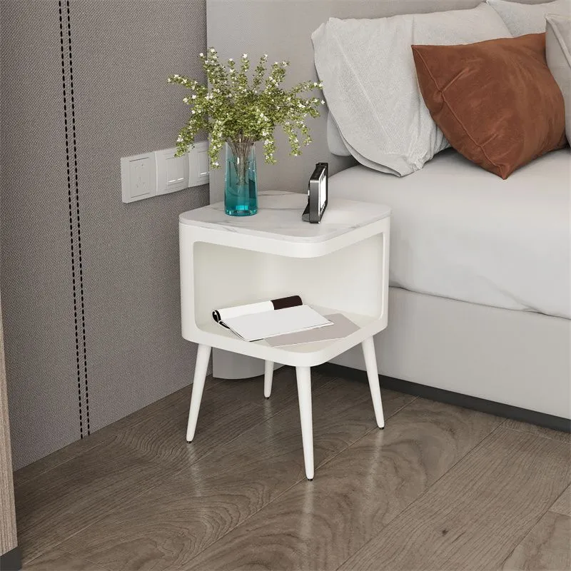 Mesita de noche con almacenamiento abierto Mesita de noche contemporánea para dormitorio Negro Clearhalo