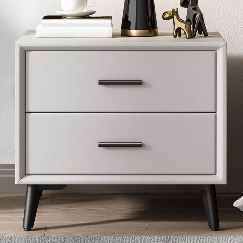 Mesita de noche con cajón y mesa decorativa contemporánea Blanco Clearhalo
