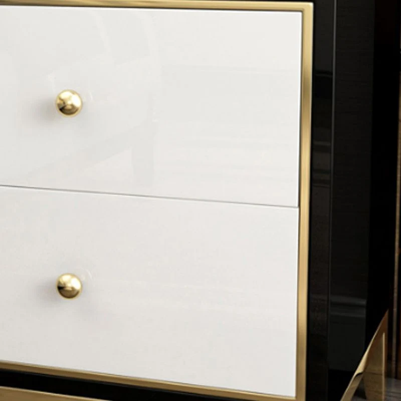 Mesita de noche con 2 cajones, mesita de noche glamorosa de madera maciza de 19,67" de alto Blanco Clearhalo