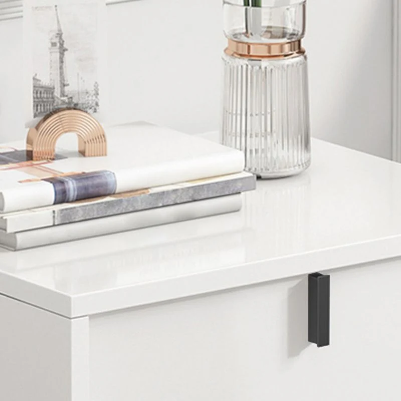 Mesita de noche con cajones modernos incluidos, mesa de noche de madera fabricada para dormitorio Blanco Clearhalo