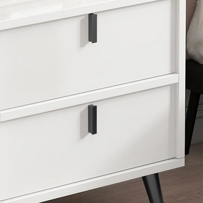 Mesita de noche con cajones modernos incluidos, mesa de noche de madera fabricada para dormitorio Blanco Clearhalo