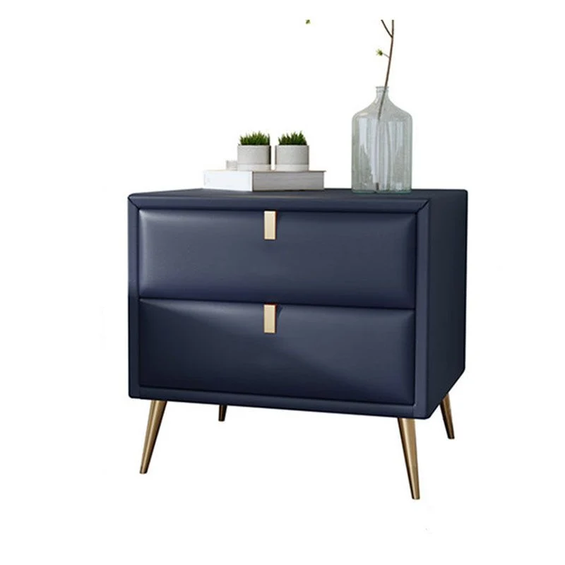 Mesita de noche con 2 cajones Patas de 19,5" de alto incluidas Mesa de noche Gris Clearhalo
