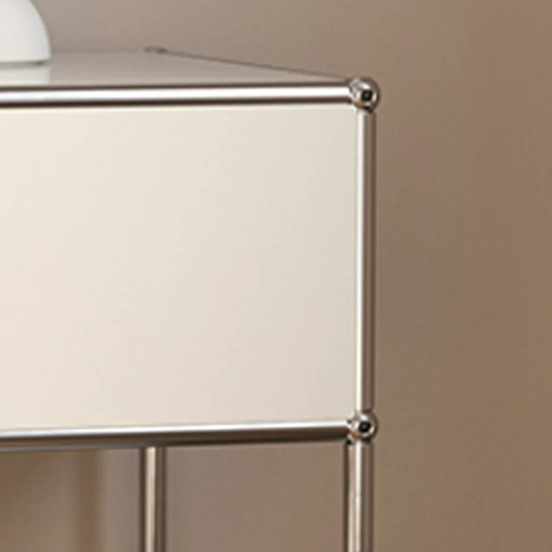Mesita de noche con cama de metal, mesita de noche contemporánea con cajón Cafe Clearhalo