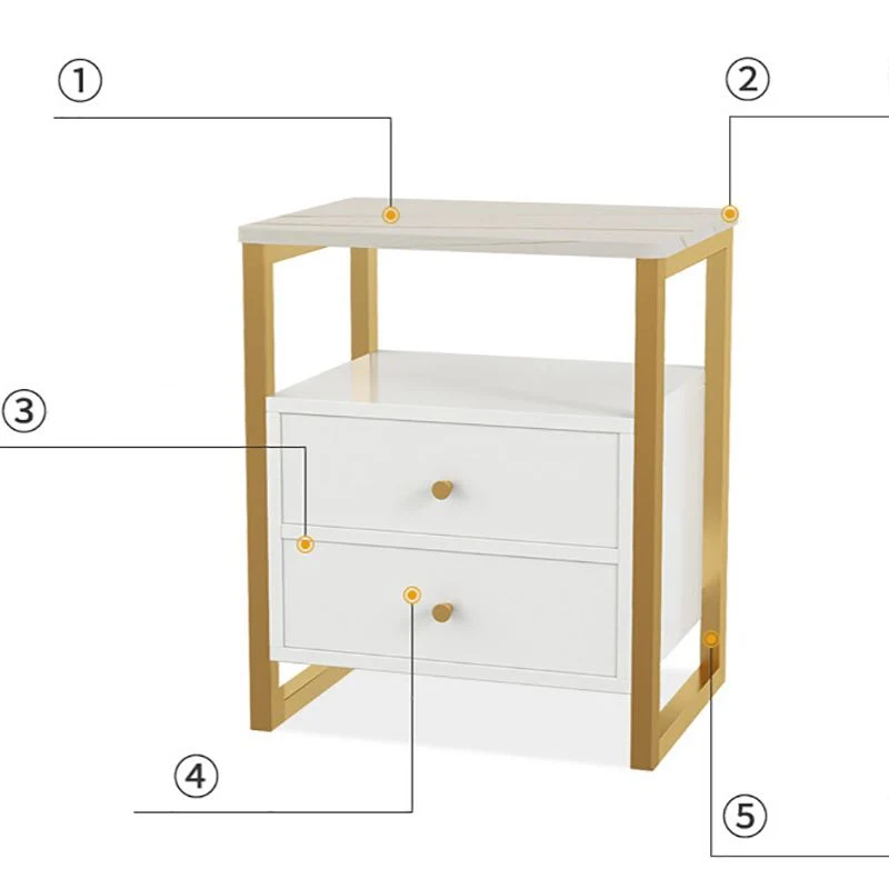 Mesita de noche con cama de piedra, mesa decorativa Glam, mesita de noche para dormitorio Clearhalo