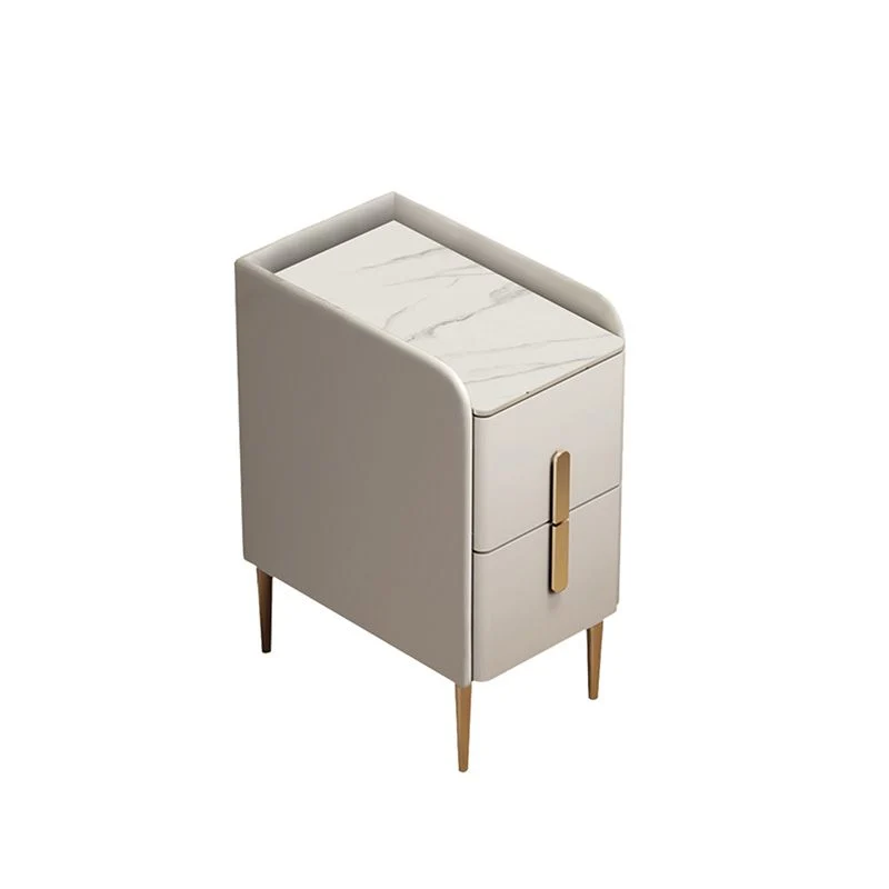 Mesita de noche con cama de piedra, mesita de noche clásica y Glam para dormitorio Gris Clearhalo