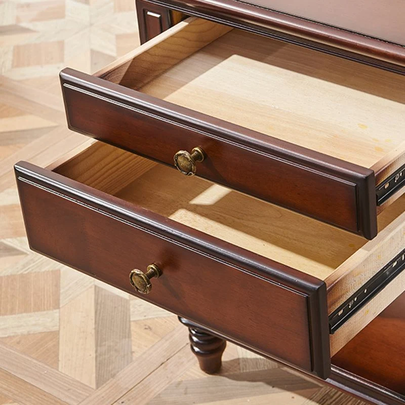 Mesita de noche con detalles de madera maciza, cajones incluidos, mesa de noche con patas Blanco Clearhalo