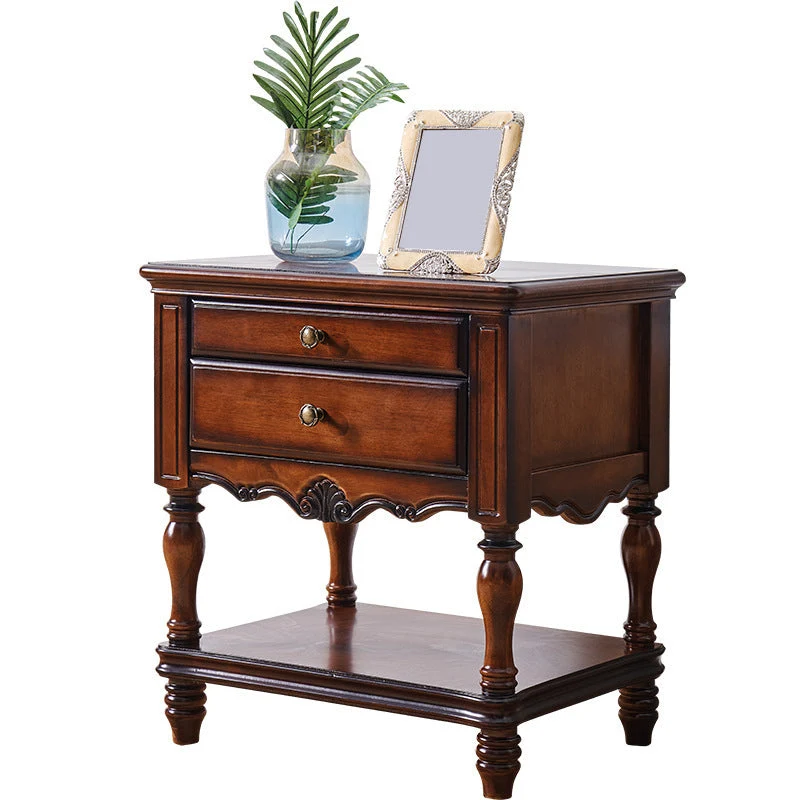 Mesita de noche con detalles de madera maciza, cajones incluidos, mesa de noche con patas Blanco Clearhalo