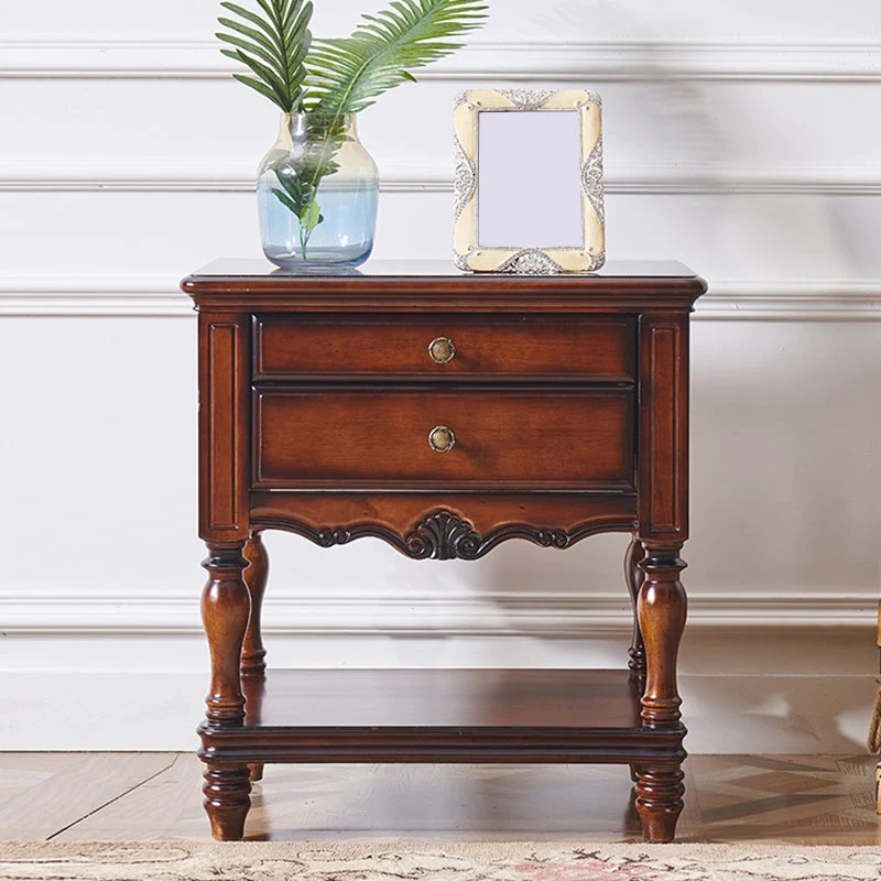 Mesita de noche con detalles de madera maciza, cajones incluidos, mesa de noche con patas Blanco Clearhalo