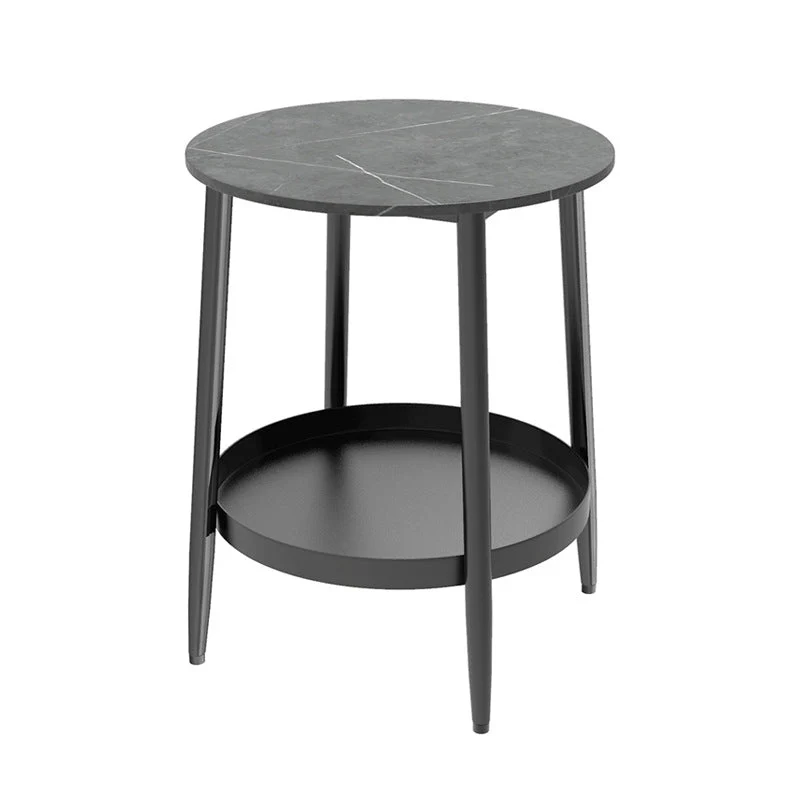 Mesita de noche con mesa decorativa contemporánea, acabado antiguo, mesita de noche abierta con almacenamiento Gris Clearhalo