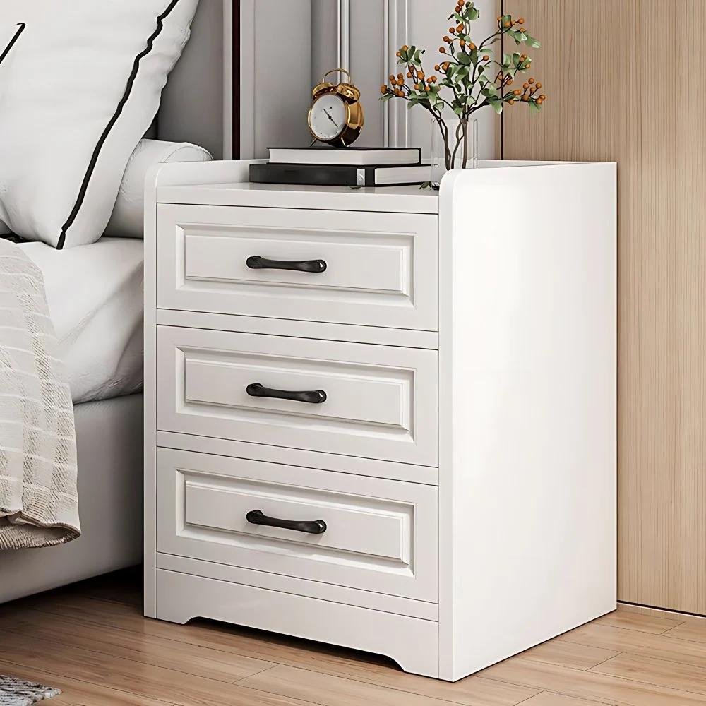 Mesita de noche con mesa decorativa de madera y cajón Mesita de noche con patas Naturales Clearhalo