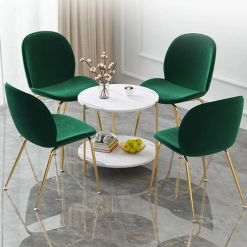 Mesita de noche con tapa de piedra, 1 estante, mesa de noche con almacenamiento abierto Glam, 16,5 de alto Blanco Clearhalo