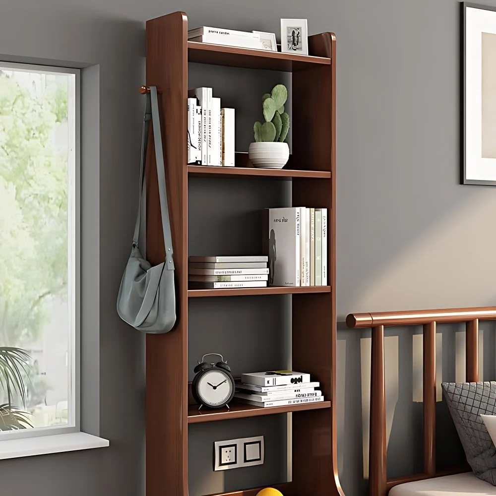 Mesita de noche contemporánea con almacenamiento abierto y cajones Gris Clearhalo