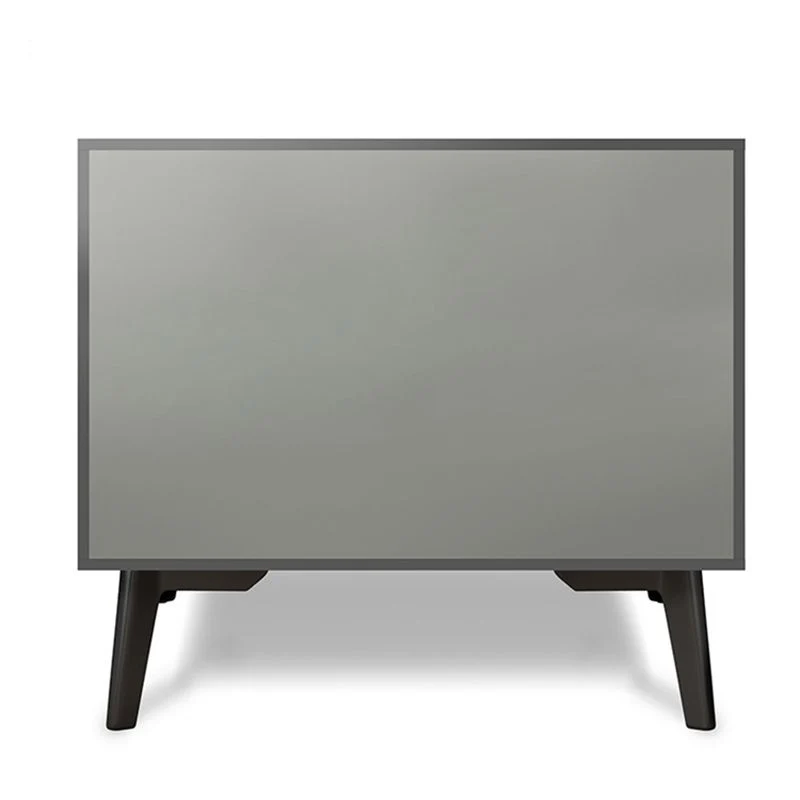 Mesita de noche contemporánea con almacenamiento abierto para dormitorio Gris Clearhalo