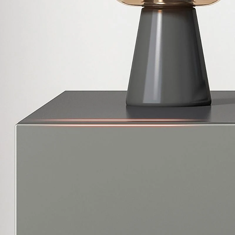 Mesita de noche contemporánea con almacenamiento abierto para dormitorio Gris Clearhalo