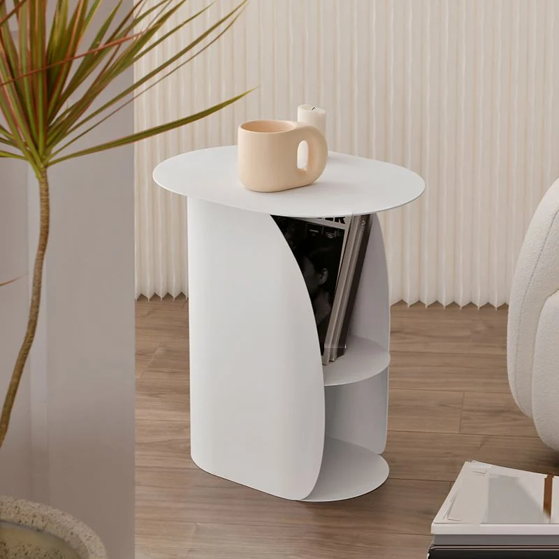 Mesita de noche contemporánea con almacenamiento abierto, mesa decorativa de metal, mesita de noche para dormitorio Naranj...