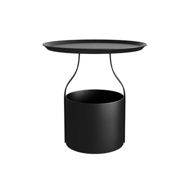 Mesita de noche contemporánea con almacenamiento abierto, mesa decorativa de metal, mesita de noche para dormitorio Naranj...