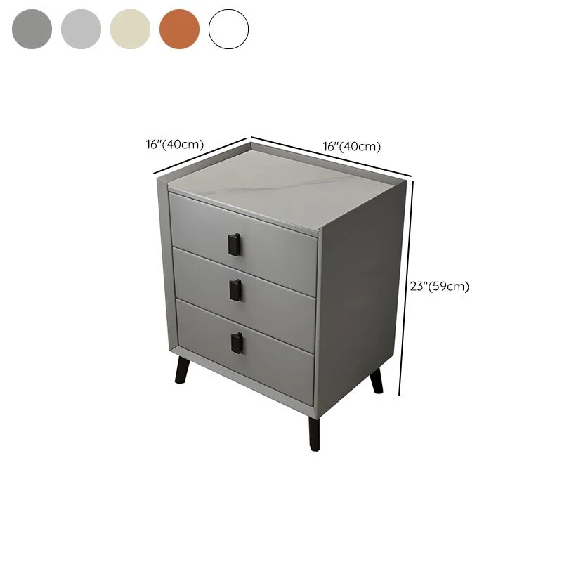 Mesita de noche contemporánea con cajón y cama de almacenamiento para dormitorio Blanco Clearhalo