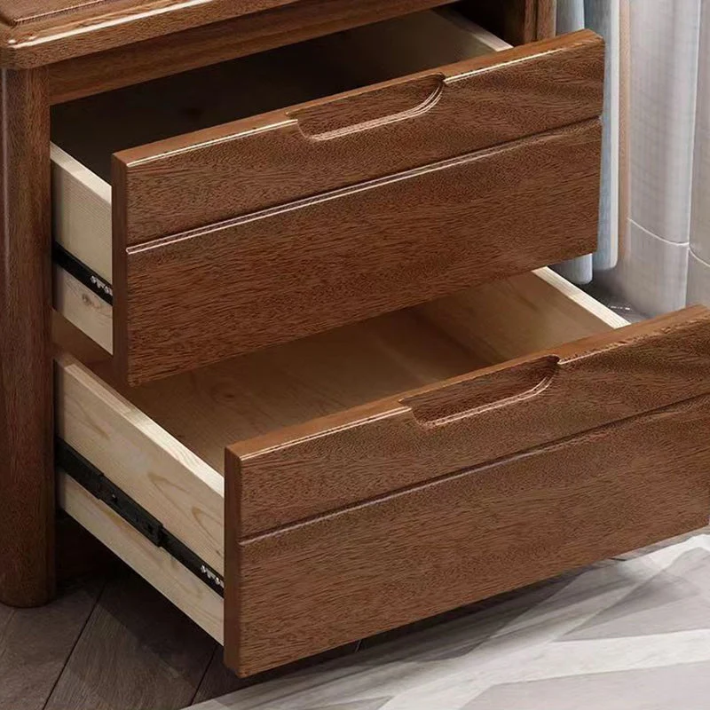 Mesita de noche contemporánea con 2 cajones, mesa decorativa, acabado antiguo, mesita de noche para cama Blanco Clearhalo