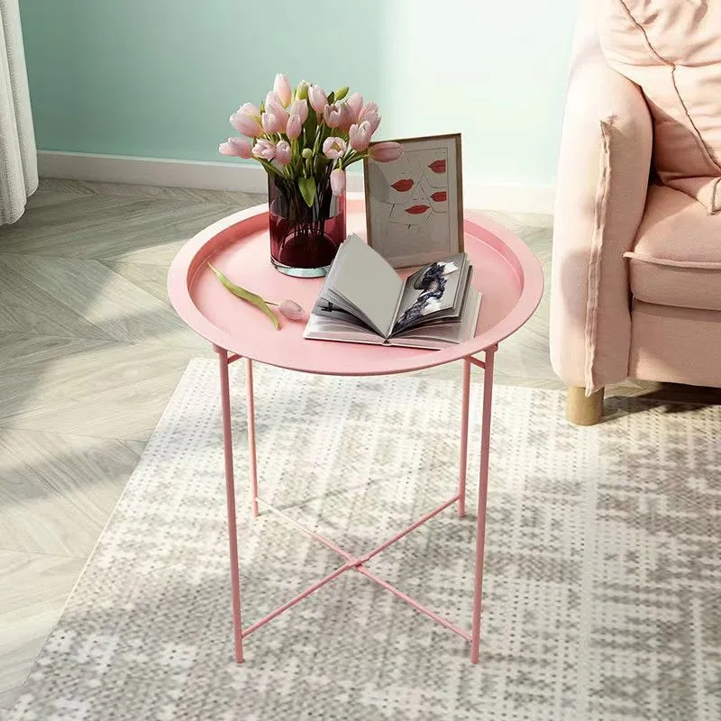 Mesita de noche contemporánea con mesa decorativa de metal, mesa de noche alta de 19,68" Negro Clearhalo