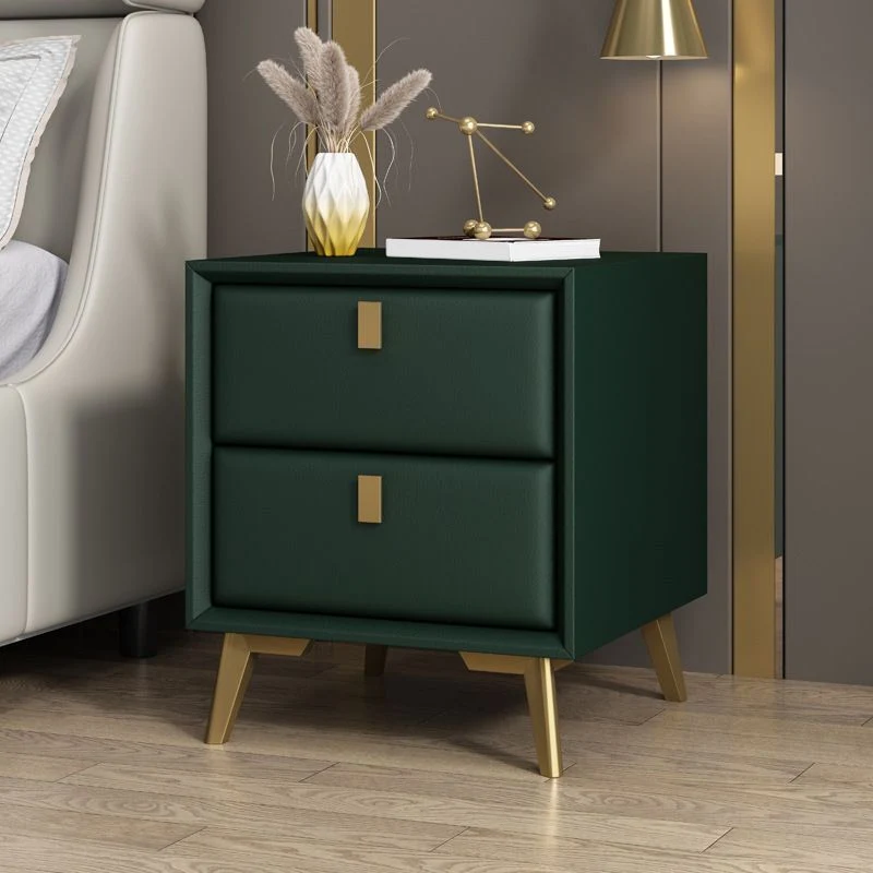 Mesita de noche contemporánea de madera maciza con cajones Blanco Clearhalo