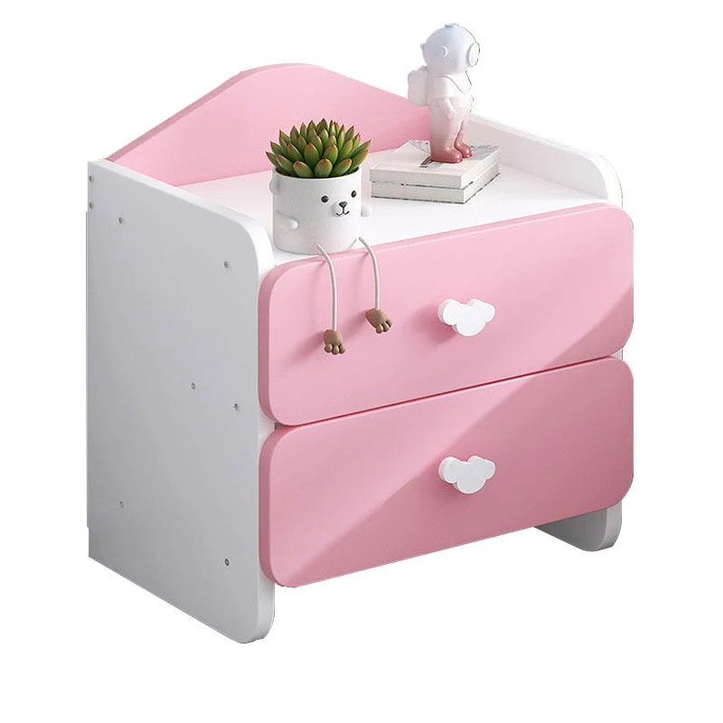 Mesita de noche contemporánea, mesita de noche con estante inferior, mesa de noche para dormitorio Blanco Clearhalo
