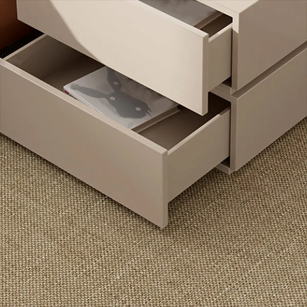 Mesita de noche contemporánea Mesita de noche de madera sintética con cajones Blanco Clearhalo