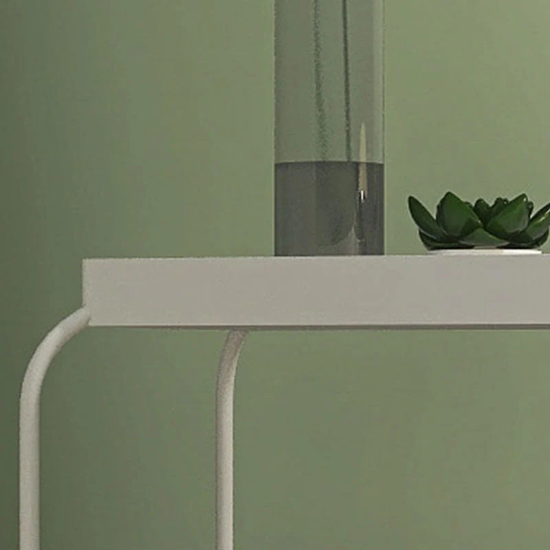 Mesita de noche contemporánea de metal con mesa decorativa de 25,59 pulgadas de alto con 2 estantes Verde Clearhalo