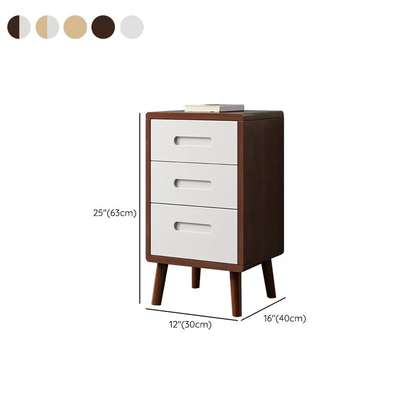 Mesita de noche decorativa de madera Mesita de noche moderna con cajones Naturales Clearhalo