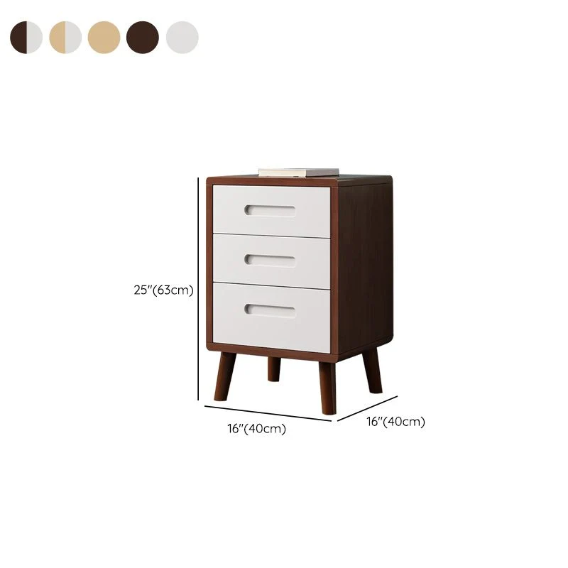 Mesita de noche decorativa de madera Mesita de noche moderna con cajones Naturales Clearhalo