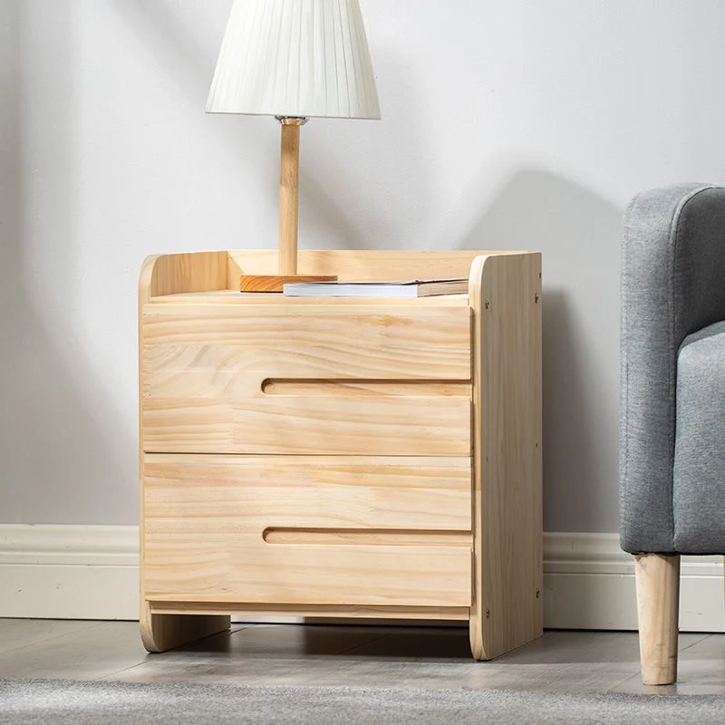 Mesita de noche decorativa de pino escandinavo de 20' de alto con cajones Clearhalo
