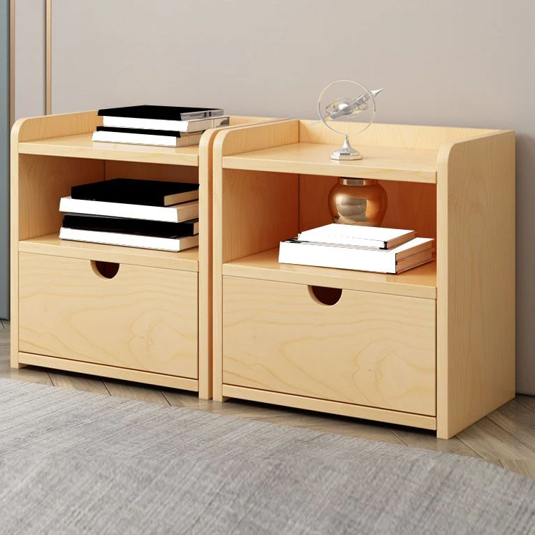 Mesita de noche decorativa de pino escandinavo de 20" de alto con cajón Naturales Clearhalo