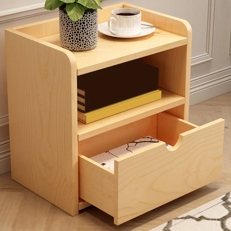 Mesita de noche decorativa de pino escandinavo de 20" de alto con cajón Naturales Clearhalo
