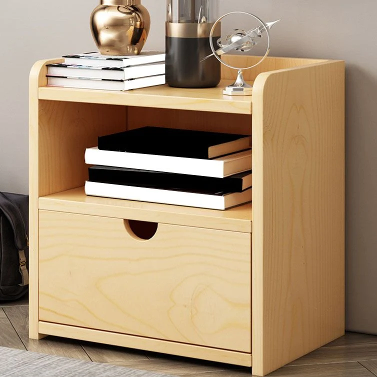 Mesita de noche decorativa de pino escandinavo de 20" de alto con cajón Naturales Clearhalo