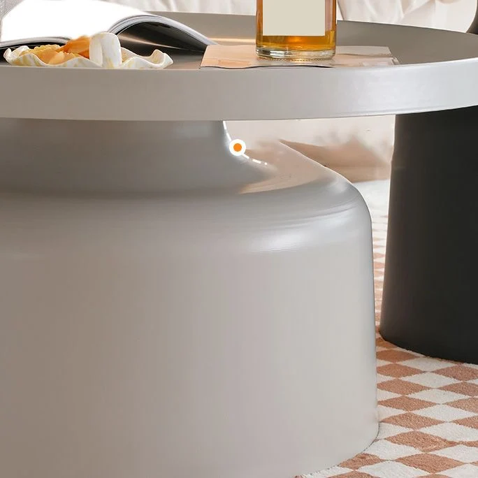 Mesita de noche escandinava de metal con estante, 18" de alto Blanco Clearhalo