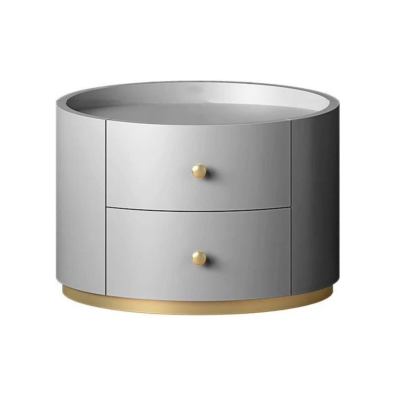 Mesita de noche Glam de madera maciza con cajones y almacenamiento, mesa de noche con 2 cajones, 16,9 pulgadas de alto Ver...