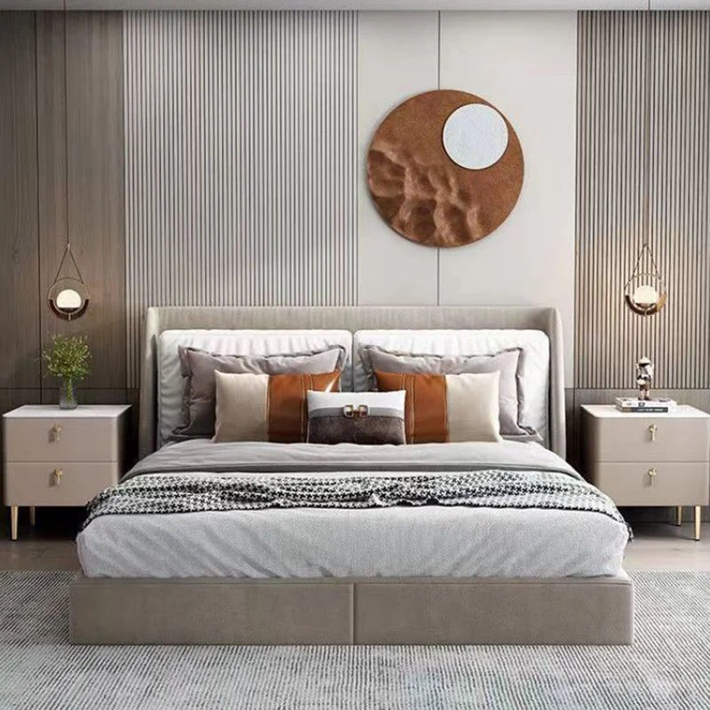 Mesita de noche glamurosa con 2 cajones, mesa decorativa con acabado antiguo Azul Clearhalo