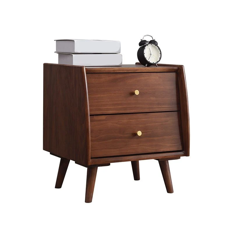 Mesita de noche industrial con acabado antiguo, mesa decorativa con 2 cajones Blanco Clearhalo