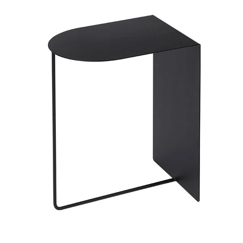 Mesita de noche industrial con mesa decorativa de hierro, 19,7 pulgadas de alto Negro Clearhalo