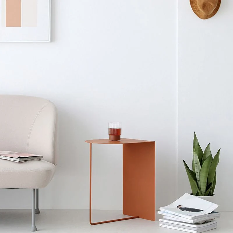 Mesita de noche industrial con mesa decorativa de hierro, 19,7 pulgadas de alto Negro Clearhalo