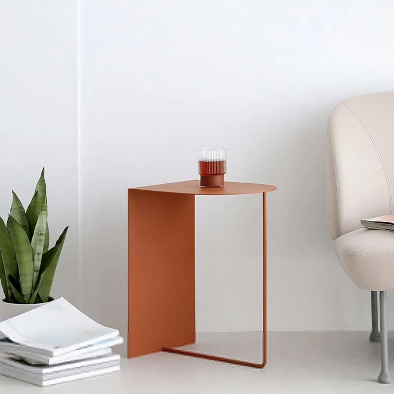 Mesita de noche industrial con mesa decorativa de hierro, 19,7 pulgadas de alto Negro Clearhalo