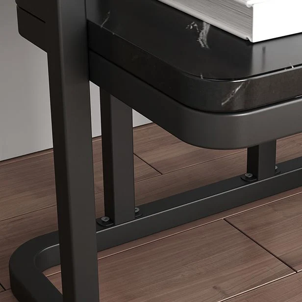 Mesita de noche de madera de 22,8" de altura en gris/blanco/negro moderna mesita de noche Clearhalo