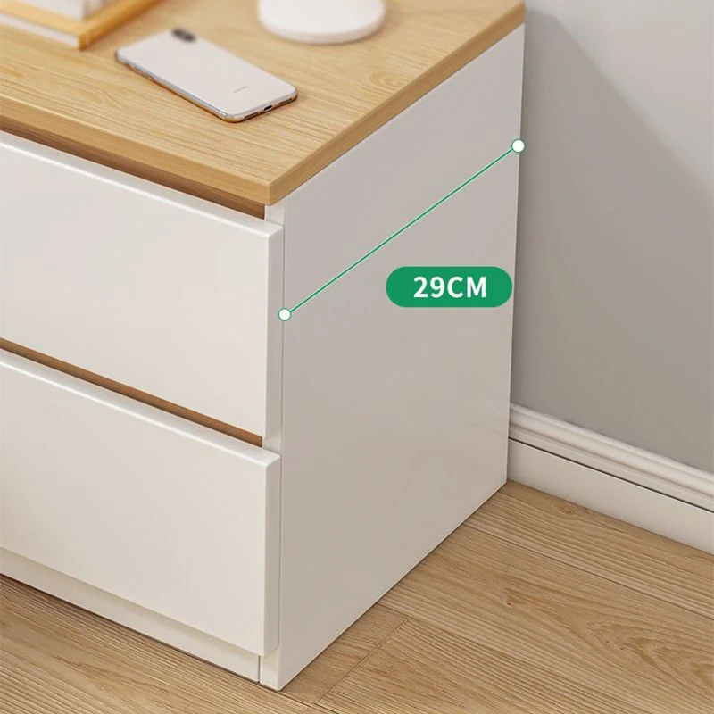 Mesita de noche de madera de color sólido con cajones de 15,7"/23,6" de altura Naturales Clearhalo