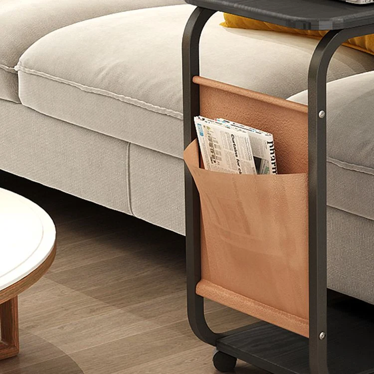 Mesita de noche de madera con almacenamiento abierto, mesa de noche moderna de 25,59 pulgadas de alto Rojo Clearhalo