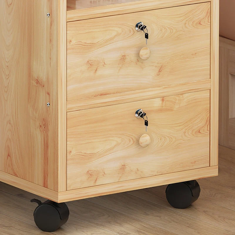 Mesita de noche de madera contemporánea para dormitorio, mesita de noche con 2 cajones Blanco Clearhalo