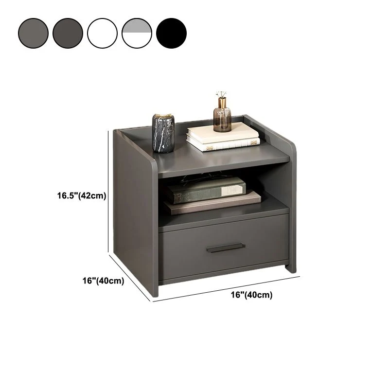 Mesita de noche de madera fabricada moderna con cajones incluidos mesa de noche para dormitorio Blanco Clearhalo