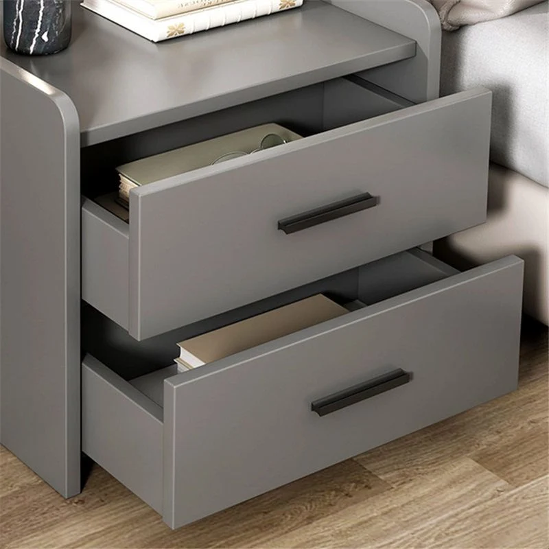 Mesita de noche de madera fabricada moderna con cajones incluidos mesa de noche para dormitorio Blanco Clearhalo