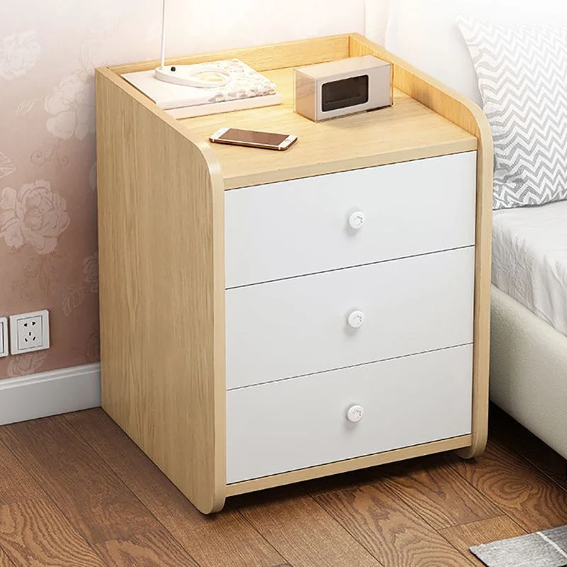 Mesita de noche de madera de ingenierí, mesa decorativa moderna para dormitorio Blanco Clearhalo