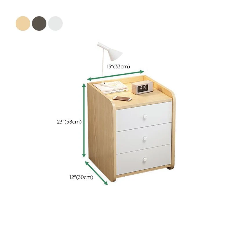 Mesita de noche de madera de ingenierí, mesa decorativa moderna para dormitorio Blanco Clearhalo