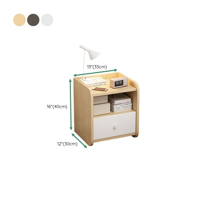 Mesita de noche de madera de ingenierí, mesa decorativa moderna para dormitorio Blanco Clearhalo
